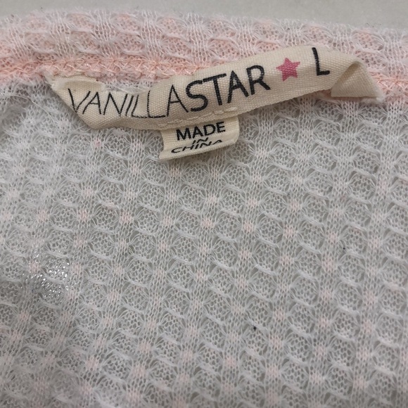 Vanilla star Pink semi-shear v-Neck T-Shirt - Size L - Picture 6 of 8